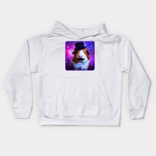 Dapper Guinea Pig in Space Kids Hoodie